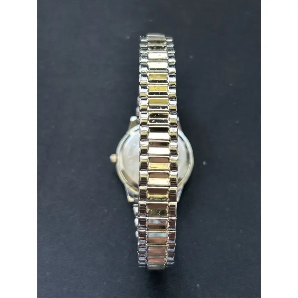 Accutime Two Tone Women’s Stretch Band Quartz Watch